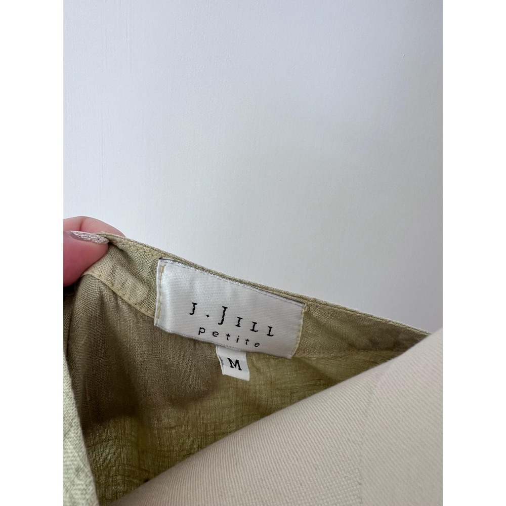 Vintage Linen Pistachio Green Patchwork Dress‎ Lagenlook - Picture 7 of 9